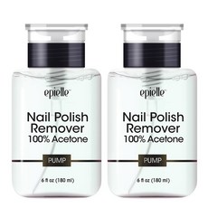 에피엘 모이스춰 라이징 매니큐어 리무버 100 % 아세톤 펌프 6 온스, 1개, 180ml, 2개