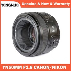 YONGNUO YN50mm F1.8 렌즈 빅사이즈 조리개 오토메틱 초점 고정 표준 프라임 AF MF 호환 Nikon Canon DSLR 카메라, 1.for Nikon