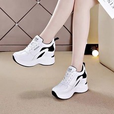 FANSYLI 패션 키높이 운동화 여성 봄가을 통굽 작은 흰색 신발 겨울 캐주얼 기모 운동화 X8A4