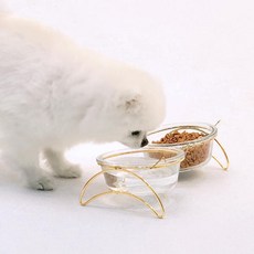 아트박스/레토 레토 강아지 밥그릇 고양이 물그릇 유리 식기, 1개