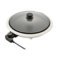 옴(OHM) 전기 핫 플레이트 원형 불소가공 착탈식 관리 간단 온도조절 고온조리 화이트 COK-YM130A-W08-3292, 상세페이지 참조, COK-YM130A-W