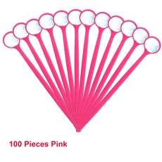 100 조각 플라스틱 치과 거울 일회용 입 도구 치아 미백, [01] 100 pink, 100개