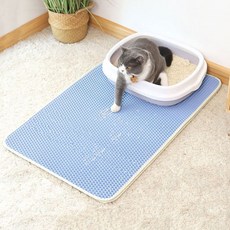 그릿(Grit) 고양이 화장실 모래 사막화방지 방수 매트 벌집모양 특대형, 스카이 블루, 1개