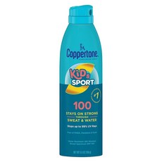 Coppertone SPORT KIDS차단 연속 스프레이SPF100 방수80분 아기보습선크림 156g, 1개