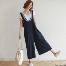 모모라 엄청편한 상큼 발랄 3만원대 선물 와이트점프슈트 통바지 통멜빵바지 E-34672