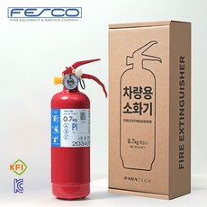 파라텍 차량용 소화기 1kg 일반형 분말소화기 KFI 인증제품 현대자동차 납품중 휴대용소화기 가정용소화기 주방용소화기, 1개, 700ml