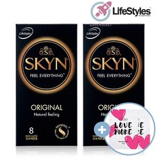 안셀 라이프스타일 skyn 스킨 오리지널 신소재 폴리이소프렌 얇은 콘돔 (8Px2box) 총16p+러브모아 젤(2p), 2개 - 러브모아