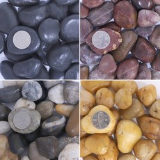 우화석(강자갈) 소포장 흑자갈 백자갈 정원자갈, 우화석(혼합)(1kg)