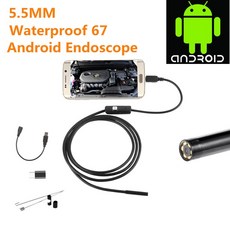 배관내시경 카메라 누수 탐지기 관로 5.5/7.0mm IP67 방수 내시경 6 개 led 조정 가능 USB 안드로이드 유연한 검사 전화 PC 용, 1개