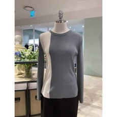 [현대백화점]ZOOC(쥬크)(Z204KSK019)컬러배색 슬림핏 골지니트