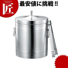 [일본정품수입]KO 18-8 스테인리스 아이스 버킷 통 붙이 5.0 L&lt;br&gt; 【ctss】 얼음 넣어 집게 첨부 일, 1개, 한개옵션1