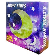 200 PCS 글로우 야광 Stars for Ceiling 울트라 브라이터 글로우 Moons 벽?, 상세내용참조
