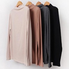 유니스토어 루즈핏 슬림핏 소재 슬림골지반폴라긴팔티 3만원대 선물 여성의류 E-1758372