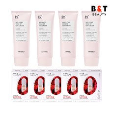 아트델리 멜라컷 톤업 선크림 50ml x4 + 슬로우테라피 앰플 마스크팩 5매