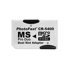 마이크로 TF에서 MS 메모리 스틱 PRO 듀오 듀얼 슬롯 어댑터 PSP용 화이트 CR5400