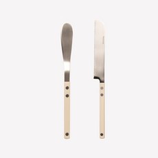트루쿡 고급 뉴욕 커트러리 브레드 세트 버터 나이프1p + 브레드 나이프1p, 1세트, 베이지