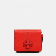 Tory Burch 토리버치 TORY BURCH 여성용 맥그로우 바이폴드 반지갑 레드 64522 612