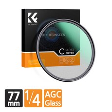 [정품] K&F CONCEPT NANO-C 1/4 블랙미스트 필터 AGC Glass 77mm 아름다운 시네마틱 효과, 1개