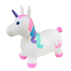 동물 풍선 탄력 말 호퍼 둥근 바운서 점프 거머리 타기 놀이, 6.화이트 유니콘, 1개