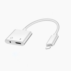 808 아이폰 8핀 3.5mm 듀얼 고속충전 이어폰 젠더 C88X SE2, 8핀 3.5mm 듀얼젠더 C88X_화이트