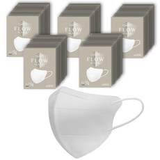 플로우 KF94 마스크 귀안아픈 숨쉬기편한 새부리형 대형 (검정 / 흰색) 50매입 1개, 50개입, 1박스, 화이트