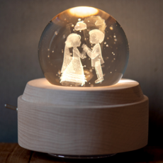 우드 뮤직스노우볼 크리스탈 프로포즈 장식용 오르골, 07 신랑신부（난 영원해）