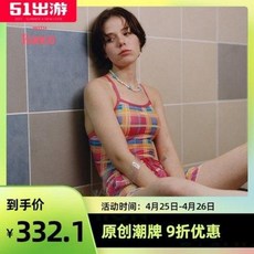 블루 체크 모노키니 바렐 X KANCO 포인트 여자 레포츠 비키니 수영복, 오류 발생시 문의 ( 건솔07 ), 01 S