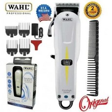 클리퍼 헤어 100 오리지널 Wahl 8591 무선 슈퍼 테이퍼 전문 트리머, 1)WHITE  미국 플러그