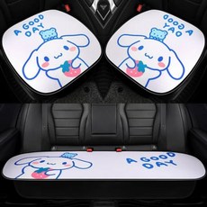 산리오 카툰 카시트 쿠션 마이멜로디 마멜 시나모롤 시나몬롤 쿠로미 베개 스티어링휠 핸들 커버 자동차 용품 3 종 세트, 3three-piece set 