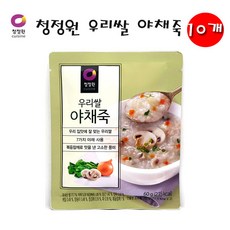 카시오마켓 청정원 우리쌀 죽 야채죽(2인분) 쇠고기죽(2인분) 각10개 묶음! 2가지 상품중 선택!, 10개, 60g