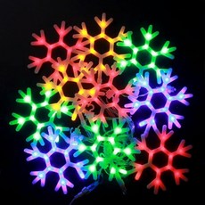 눈꽃모양 칼라전구 크리스마스 파티조명 DIY전구 Xmas파티 커튼꾸미기