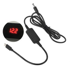 타입 C USB PD to 9V 12V 15V 20V 5.5x2.5mm 컨벡터 케이블(Wifi 라우터 LED 라이트 CCTV 카메라 팬용 출력 전압 디스플레이 포함)|AC/DC 어댑터, 없음