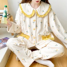 추동 350g 초두꺼운 보온털 항모제모 임산부 잠옷 산모 수유 산후조리