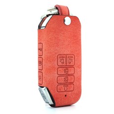 페레노 기아 카니발 KA4 9버튼 스마트키 가죽케이스 키홀더 PK12, 푸에블로 핑크