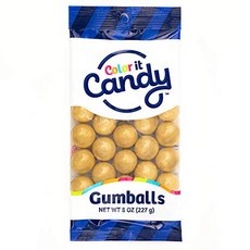 Color It Candy Shimmer Gold 1 inch Gumballs 8 Ounc Color It 캔디 쉬머 골드 1인치 검볼 8온스 페그 백 - 테이블 센터피스 결혼식, 226g, 1개
