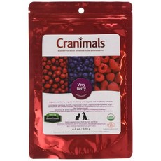 Cranimals 고양이 파우더 개와 고양이를 위한 크랜동물 베리 항산화 슈퍼푸드 크랜베리 라즈베리 블루베리의 부스트 120g 4.2온스 봉지 Q1705466, 1개