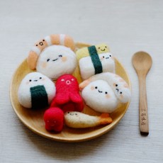 양모펠트공예 DIY인형만들기 니들펠트 초밥 양모인형, 초밥 인형 선물 상자
