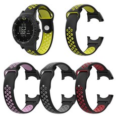 순토 코어 스포츠 용 실리콘 시계 밴드 시계 스트랩 smartwatch 손목 밴드 팔찌 교체 시계 밴드 액세서리 스트랩, 단일, Black Yellow