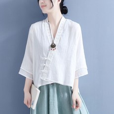 허리밴딩 법복 여성 생활전통의상 세트 천연염색옷 린넨 셋업 절복 모시옷 마바지 여름
