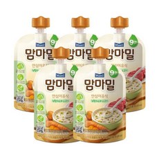 맘마밀 [매일] 이유식 녹황채소와소고기 100g 5팩 (9개월), 5개, 혼합맛(녹황채소/소고기) - 맘마밀9개월