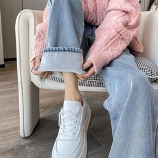 주디앤 여성 블로킹 칼바람 차단 기모 청바지