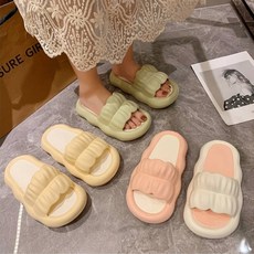 말랑말랑 구름 실내화 층간 소음 방지 구름 슬리퍼 거실화 쿠션 슬리퍼, 필수선택_38 39 - 옐로우