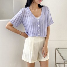 스티브케이블반팔가디건