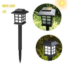 태양열 LED 바닥 장착 조명 안뜰 장식 조경 조명 야외 방수 미니 궁전 조명, white light, 1pcs, 1개