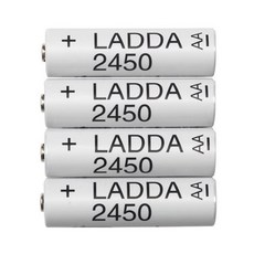 고객우선 이케아 LADDA 2450 라다 충전지 HR6 AA 1.2V 4개 @1DE2CE PHQ6: 4개+ &DSY S9J(L2-5), 어반avr 본상품선택_avr