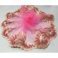화이트 레이스 러플 보조재 핸드메이드 DIY 룩 스커트 라인 장식 원단 커튼 망사 자수 21CM 넓은, 19# 분홍 색깔 와이드 21cm 롱