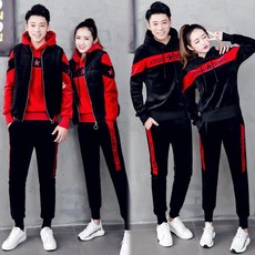 AOUGK 여성 남성 벨벳 후드티 조끼 조거팬츠 상하3종세트 빅사이즈 트레이닝복 가을 겨울 2XL~6XL