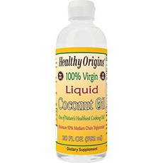 Healthy Origins Liquid Coconut Oil (93% MCT) 20 Ounce Healthy Origins 액상 코코넛 오일(MCT 93%) 20온스, 1개, 상세설명참조