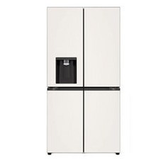 [색상선택형] LG전자 오브제 디오스 매직스페이스 얼음 정수기 냉장고 글라스 820L 방문설치, 베이지(상단), 베이지(하단),