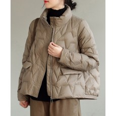 세련된 구름 폭신 데일리 덕다운 오리털 퀼팅 짜임 숏 패딩 력셔리 경량